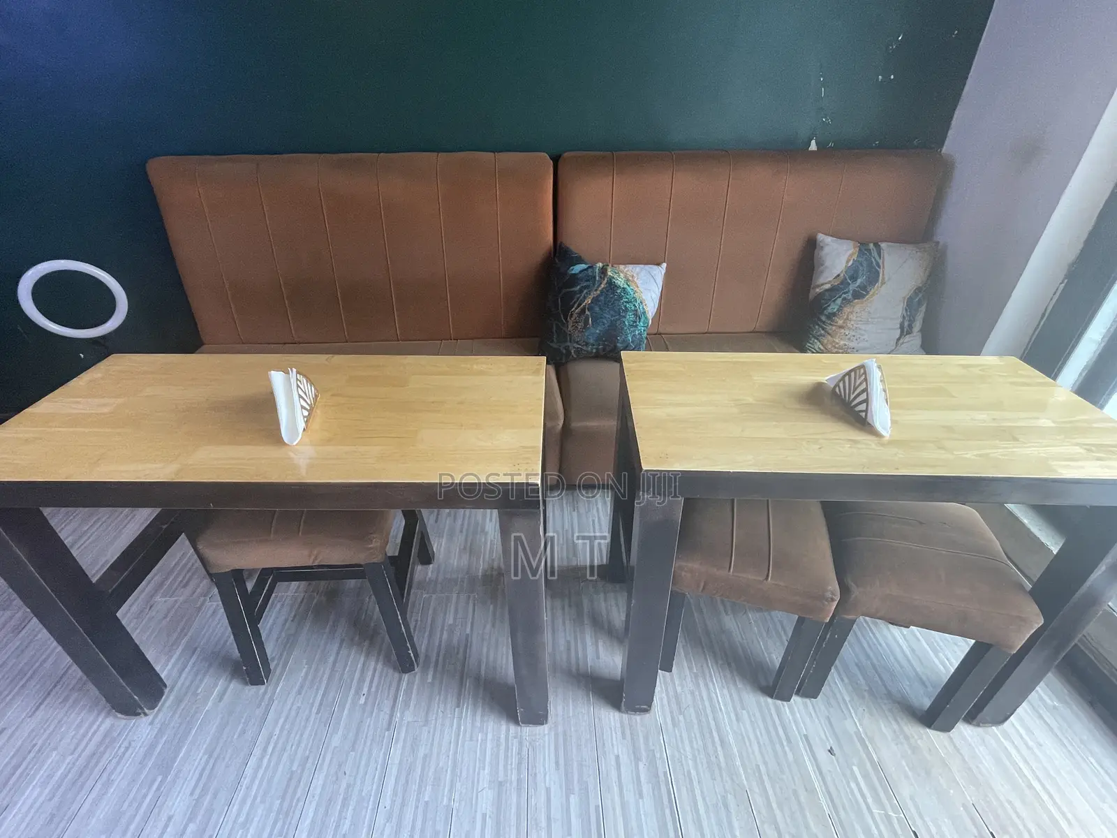Table, Couches, and Chairs