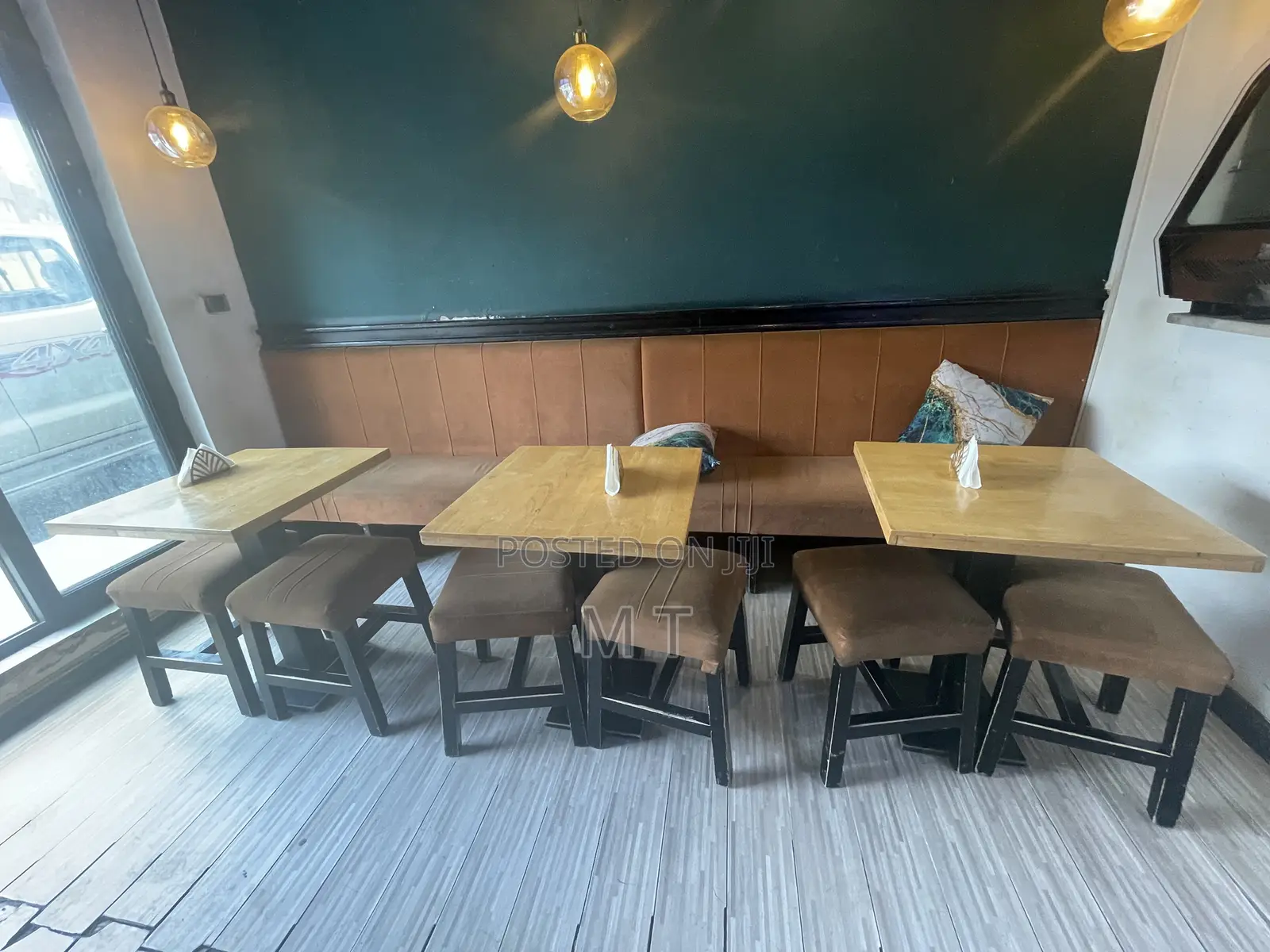 Table, Couches, and Chairs