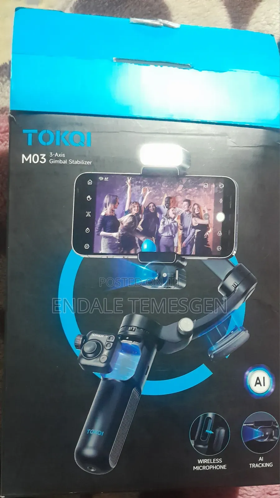 TOKQI Gimbal Stabilizer 3-Axis M03 (Ai) Tracking Wireless Microphone