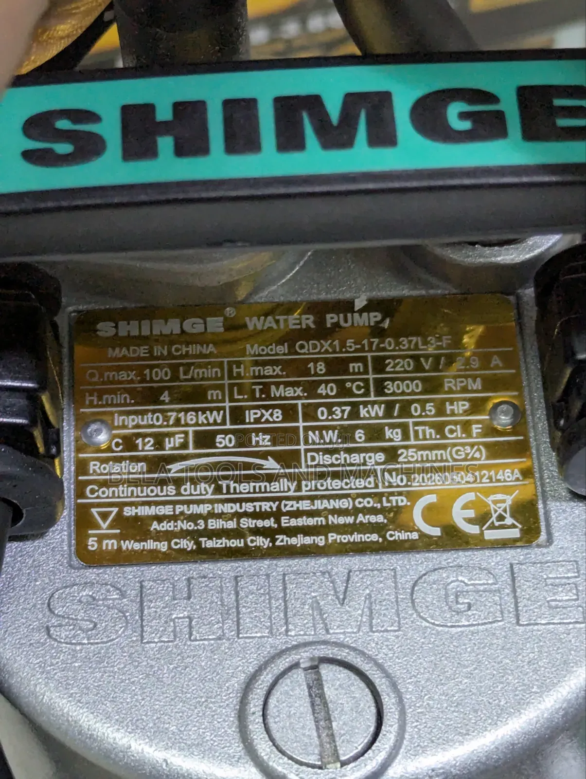 Shimge Submersible Water Pump 0.5hp
