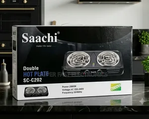 Saachi Stove Double Electric Hot Plate Big Size – 2000W 2-Burner Stove