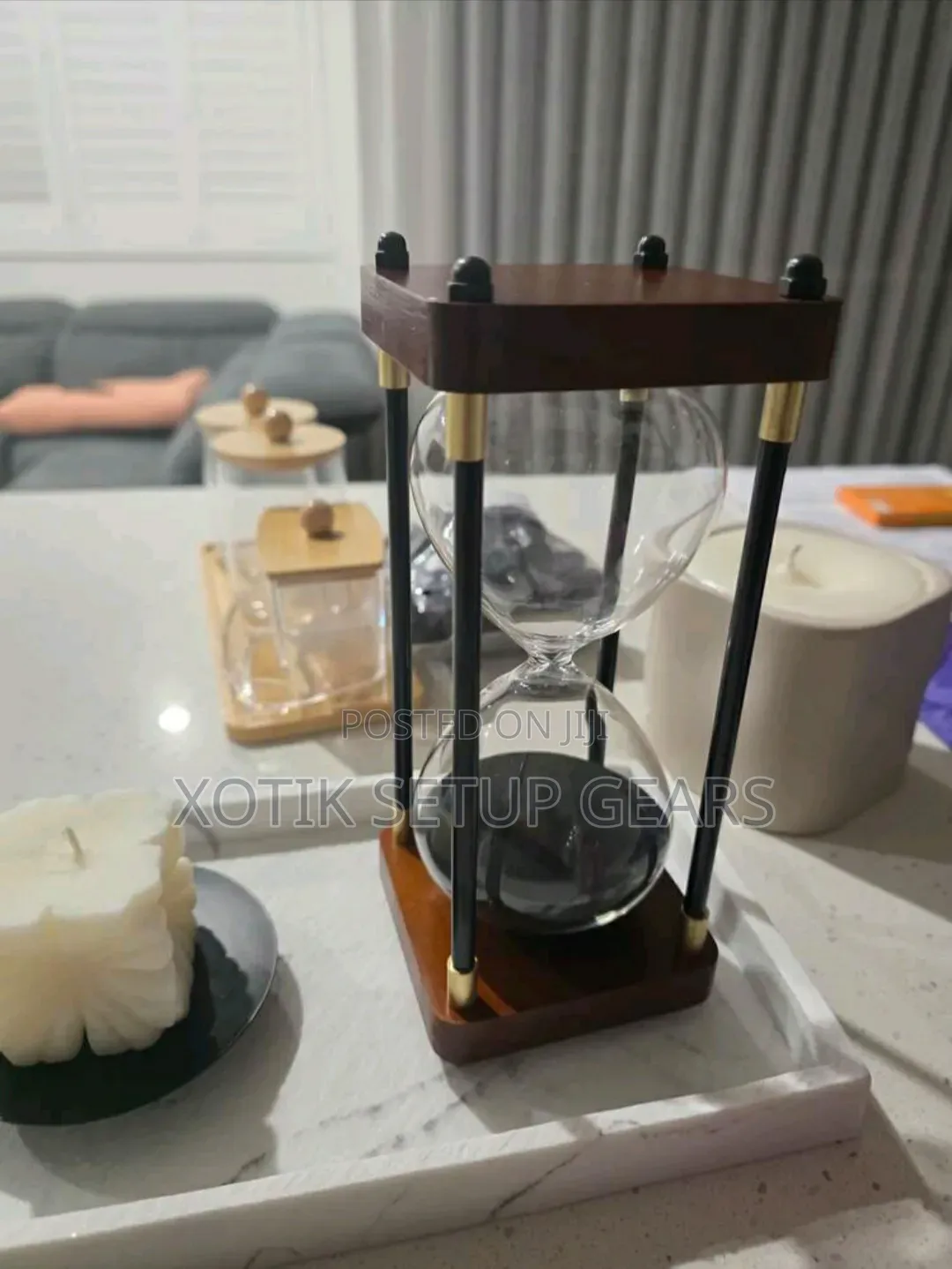 30-Minute Classic Wooden Timer - Vintage Square Sand Timer Hourglass
