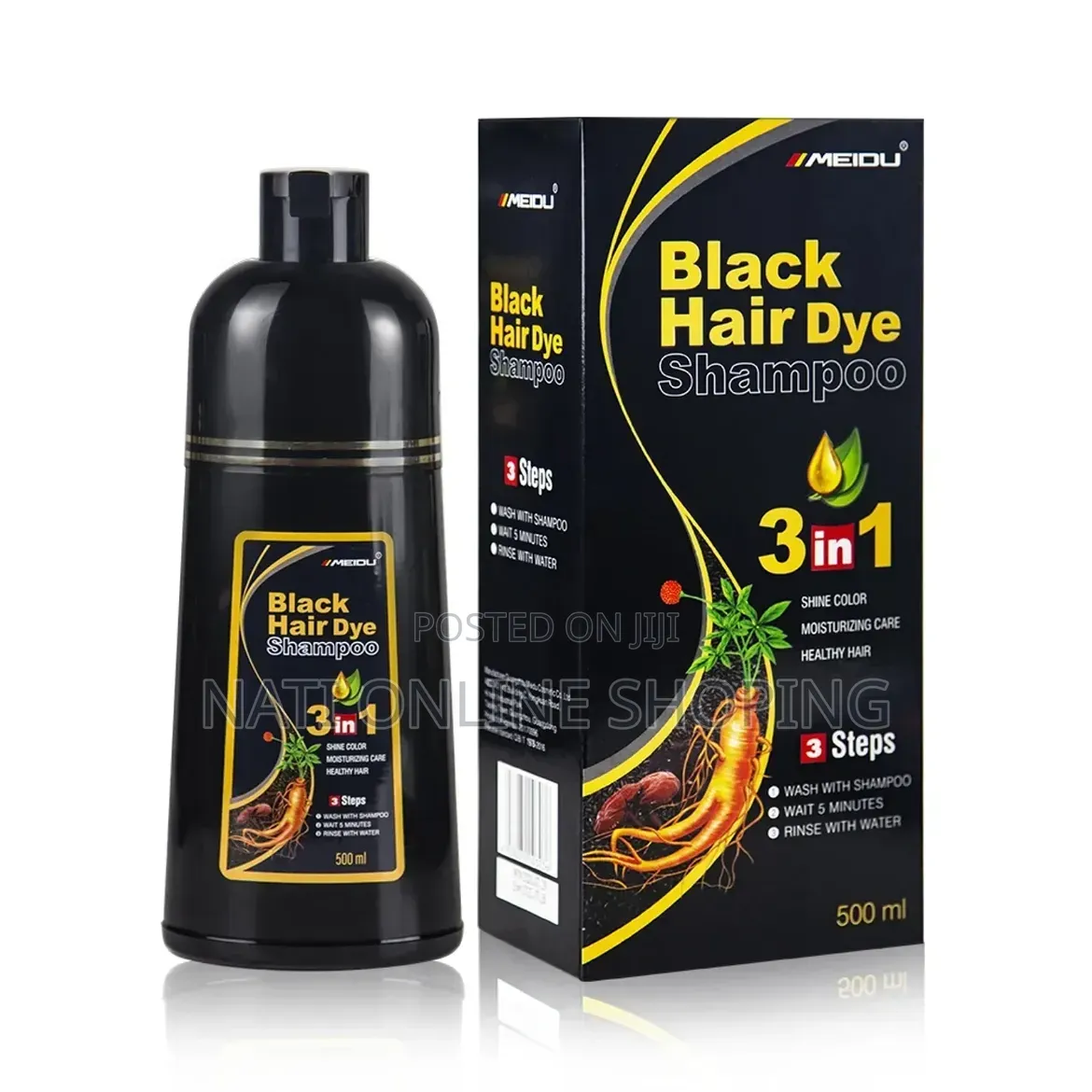 Black Hair Dye Shampoo 3 in 1