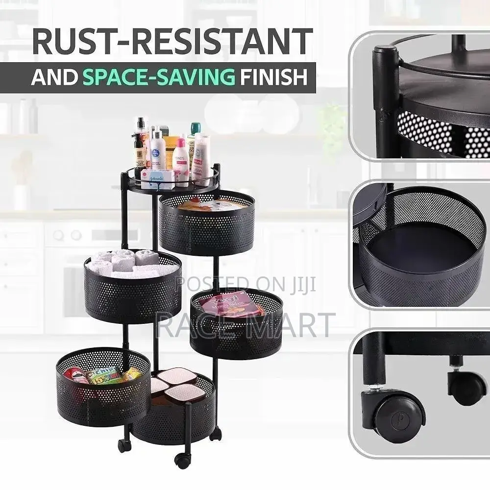 5 Layer Moveable Kitchen Storage Rack