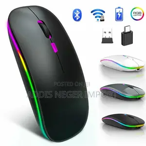 HP W10 Rechargeable Bluetooth 2.4 GHz RGB Wireless Mouse