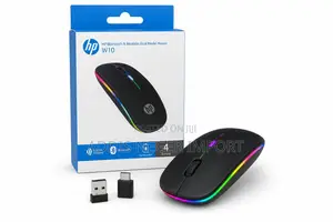 HP W10 Rechargeable Bluetooth 2.4 GHz RGB Wireless Mouse