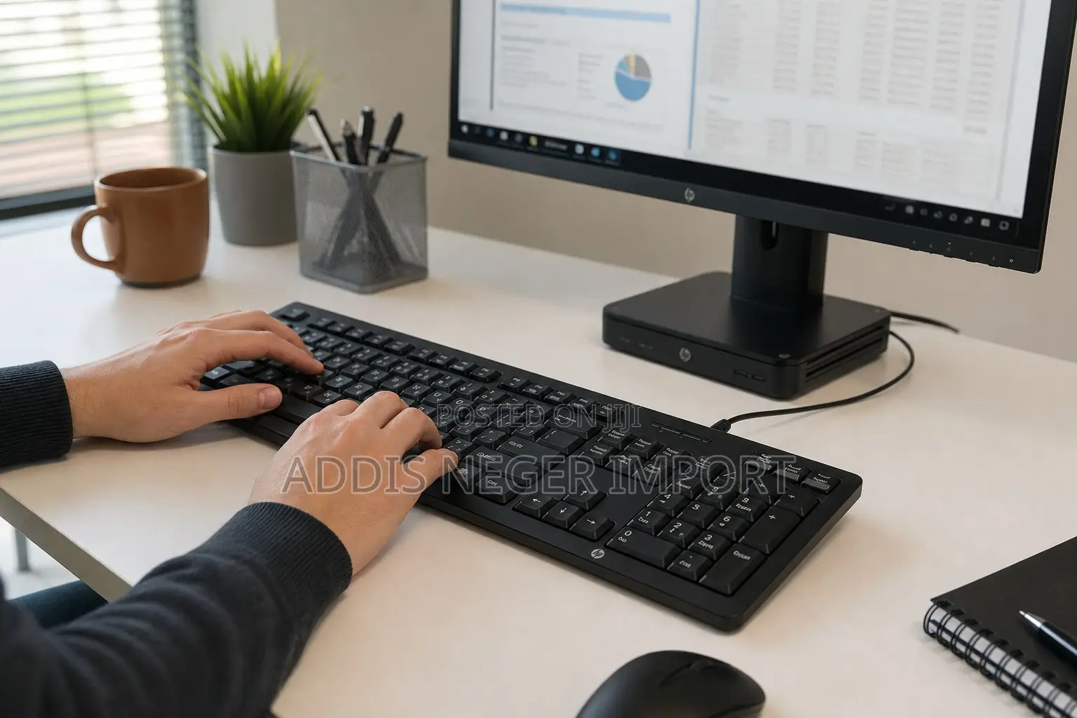 HP Full-Size Wired USB Keyboard – Black