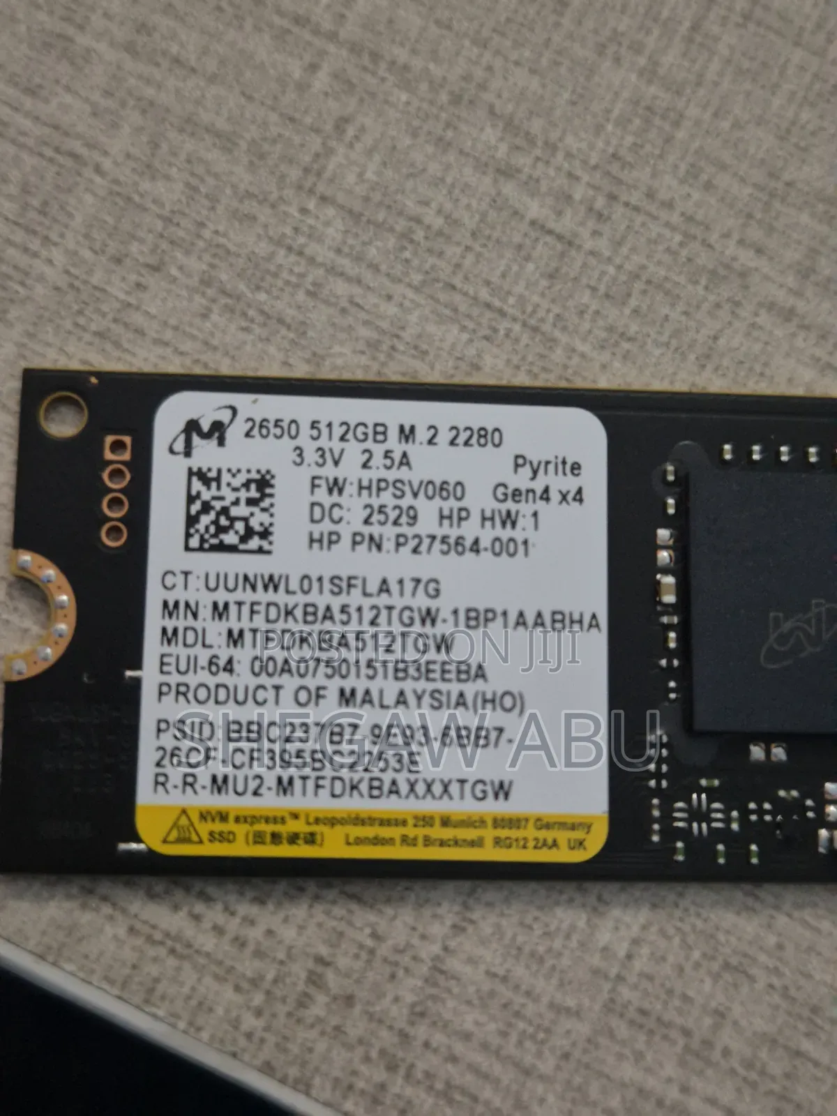 512 SSD Internal Micron Original