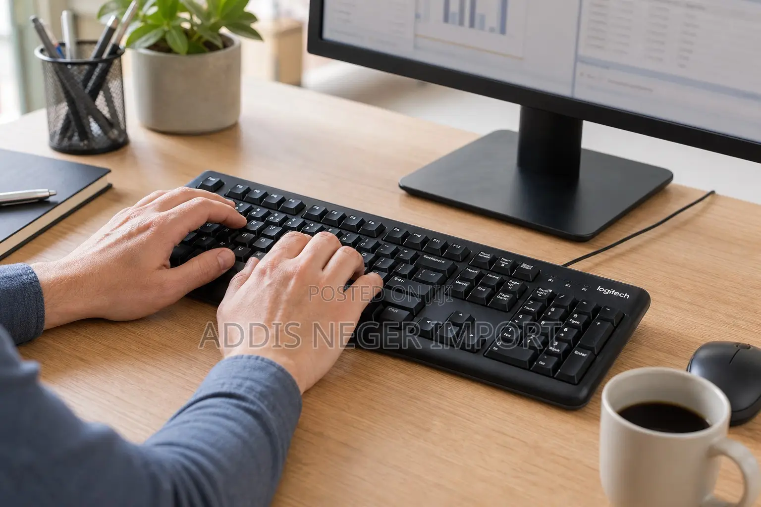Logitech Full-Size Wired USB Keyboard – Black