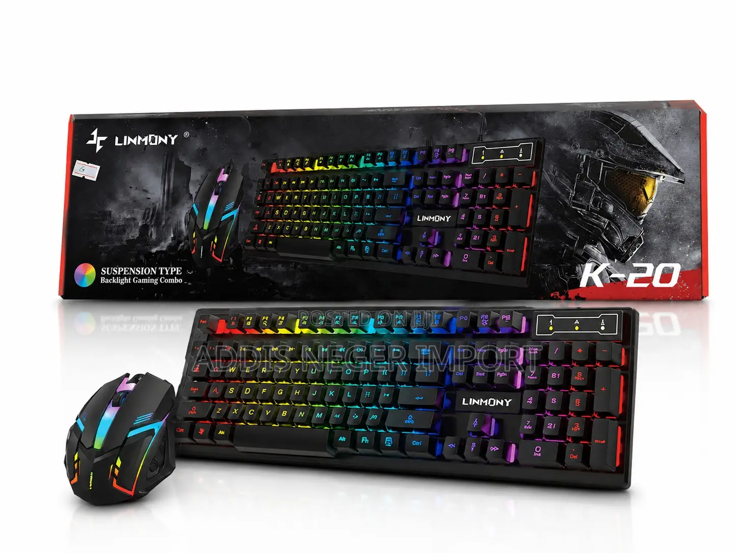 Linmony K-20 RGB Wired Gaming Keyboard and Mouse Combo