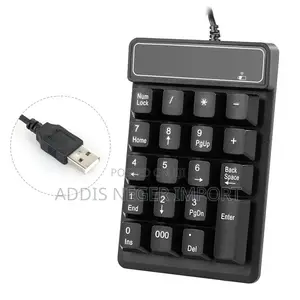 19-Key Wired USB Numeric Keypad – Black