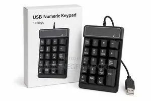19-Key Wired USB Numeric Keypad – Black