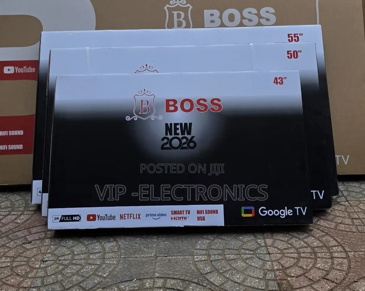 BOSS TV 43 Inch Smart Google TV (2026 Model). Enjoy Stunning Full HD