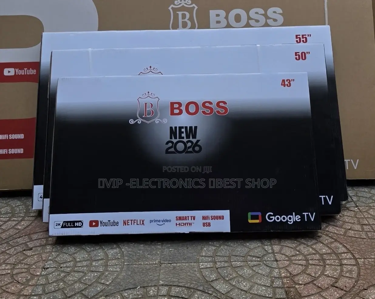 BOSS TV 43 Inch Smart Google TV (2026 Model). Enjoy Stunning Full HD