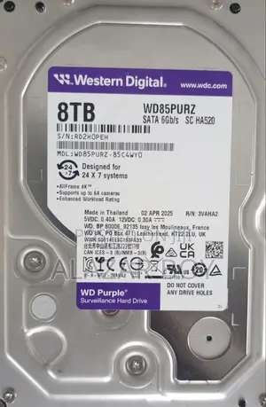 Western Digital Purple 8TB Surveillance Hard Drive (WD85PURZ)