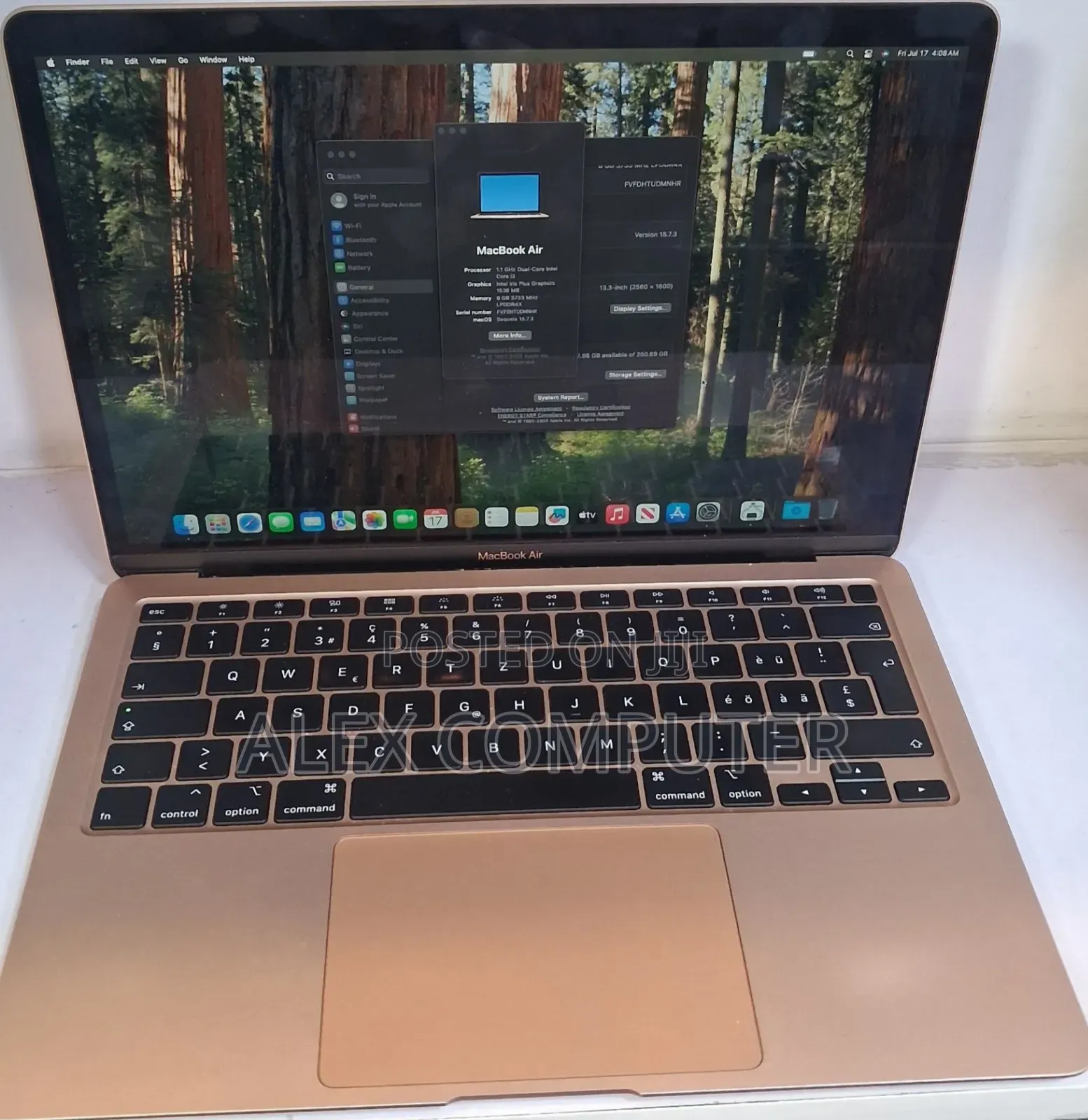 New Laptop Apple MacBook Air 2020 M1 8GB Intel Core i3 SSD 256GB