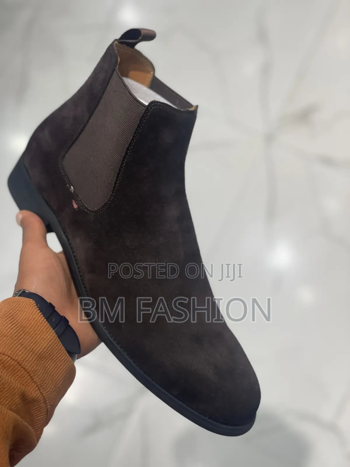 Suede Chelsea Boots: Rich Dark Brown