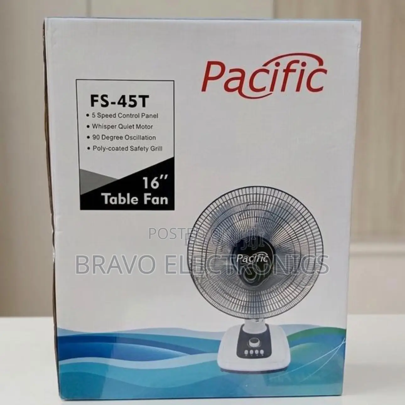 Pacific Table Fan 16” 5 Speed Quit Oscillation
