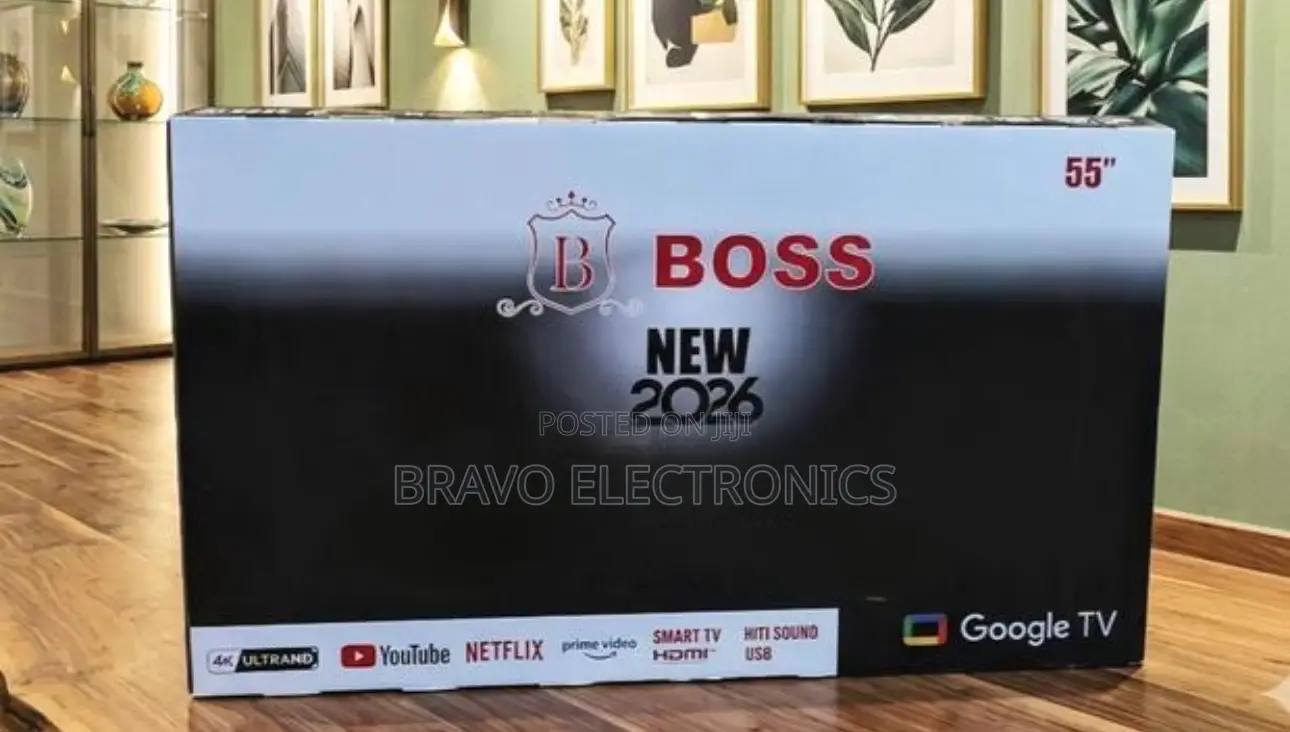 Boss TV 55" Smart Google TV – Frameless Design | New 2026 Model