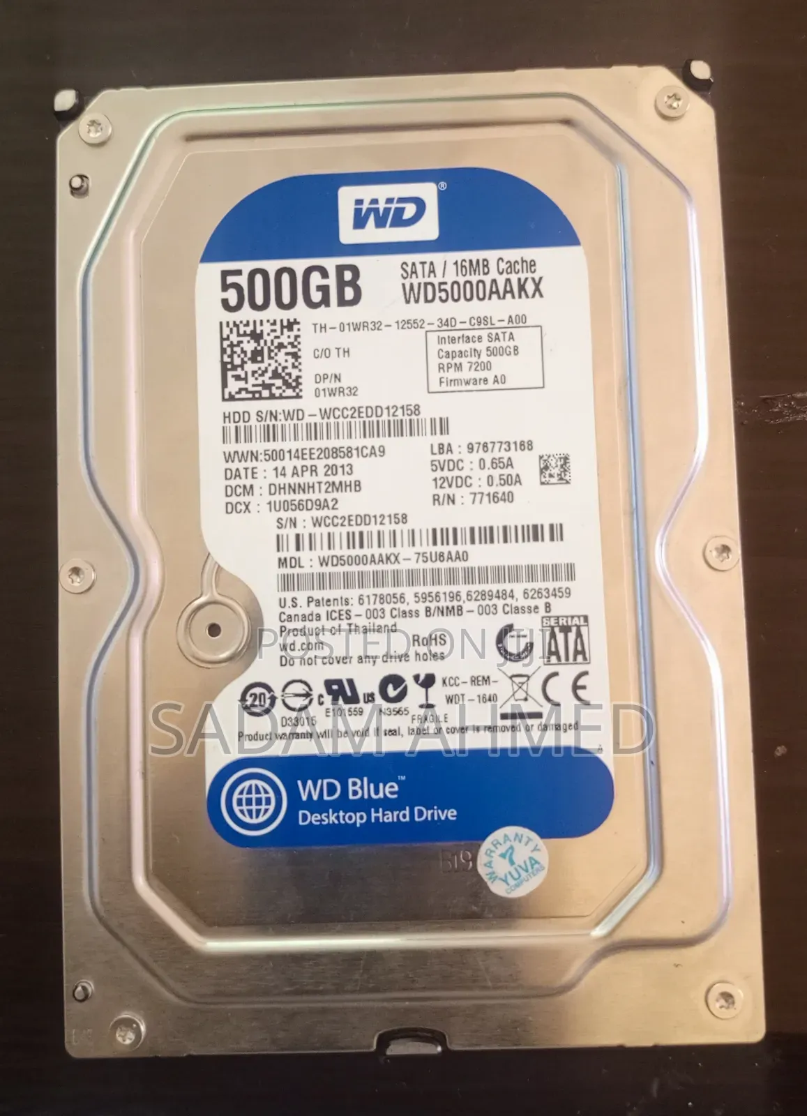 500gb Wd Blue Desktop HDD
