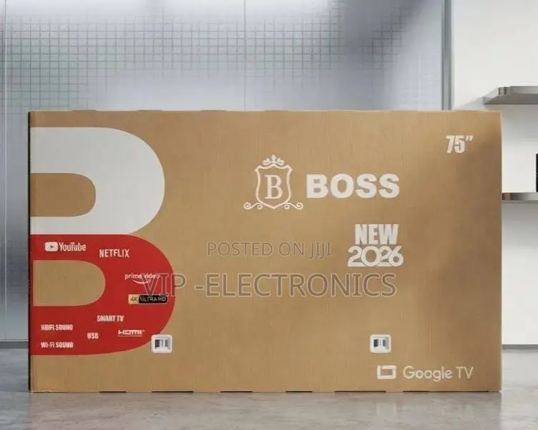 BOSS TV 75 Inch Smart Google TV (2026 Model). Featuring Ultra TV
