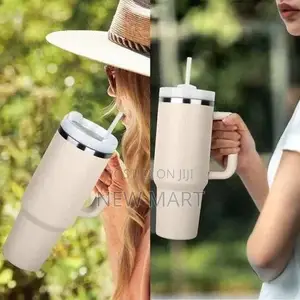 Double Layer Stainlessstill Isolated Tumblers With Straw (Travel Cup)