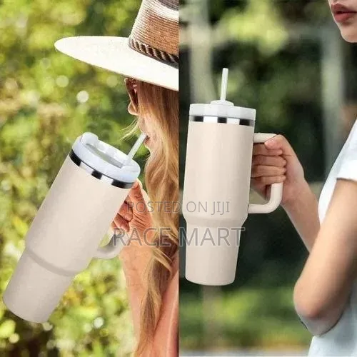 Double Layer Stainlessstill Isolated Tumblers With Straw (Travel Cup)
