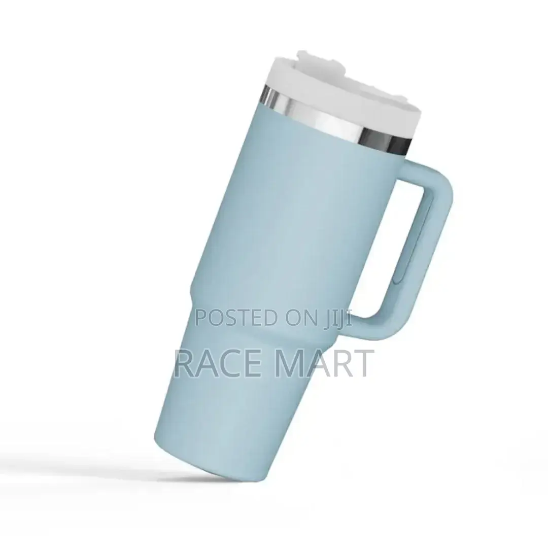 Double Layer Stainlessstill Isolated Tumblers With Straw (Travel Cup)