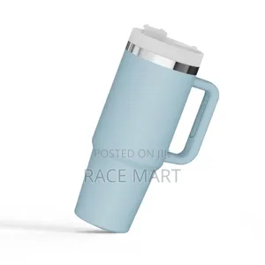 Double Layer Stainlessstill Isolated Tumblers With Straw (Travel Cup)