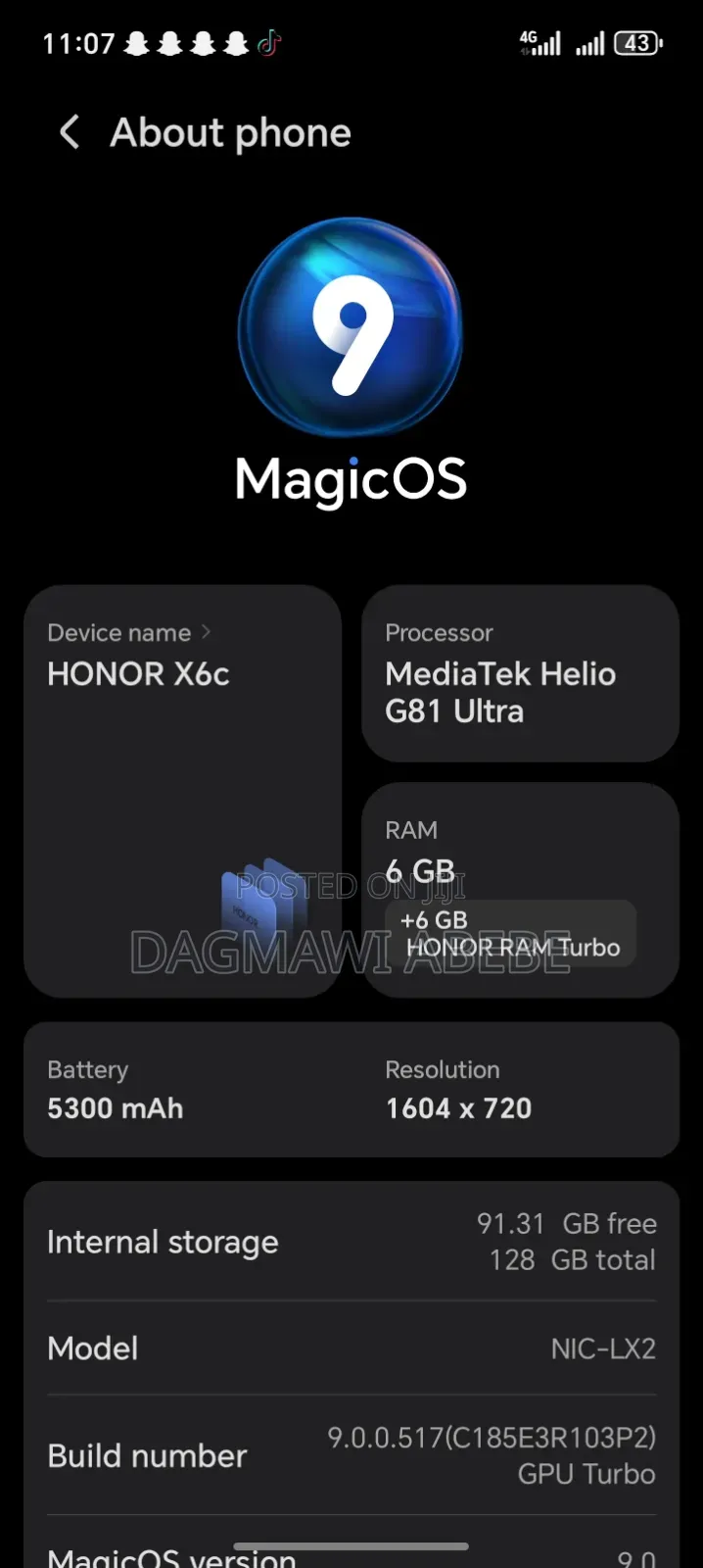 New Honor X6C 128 GB