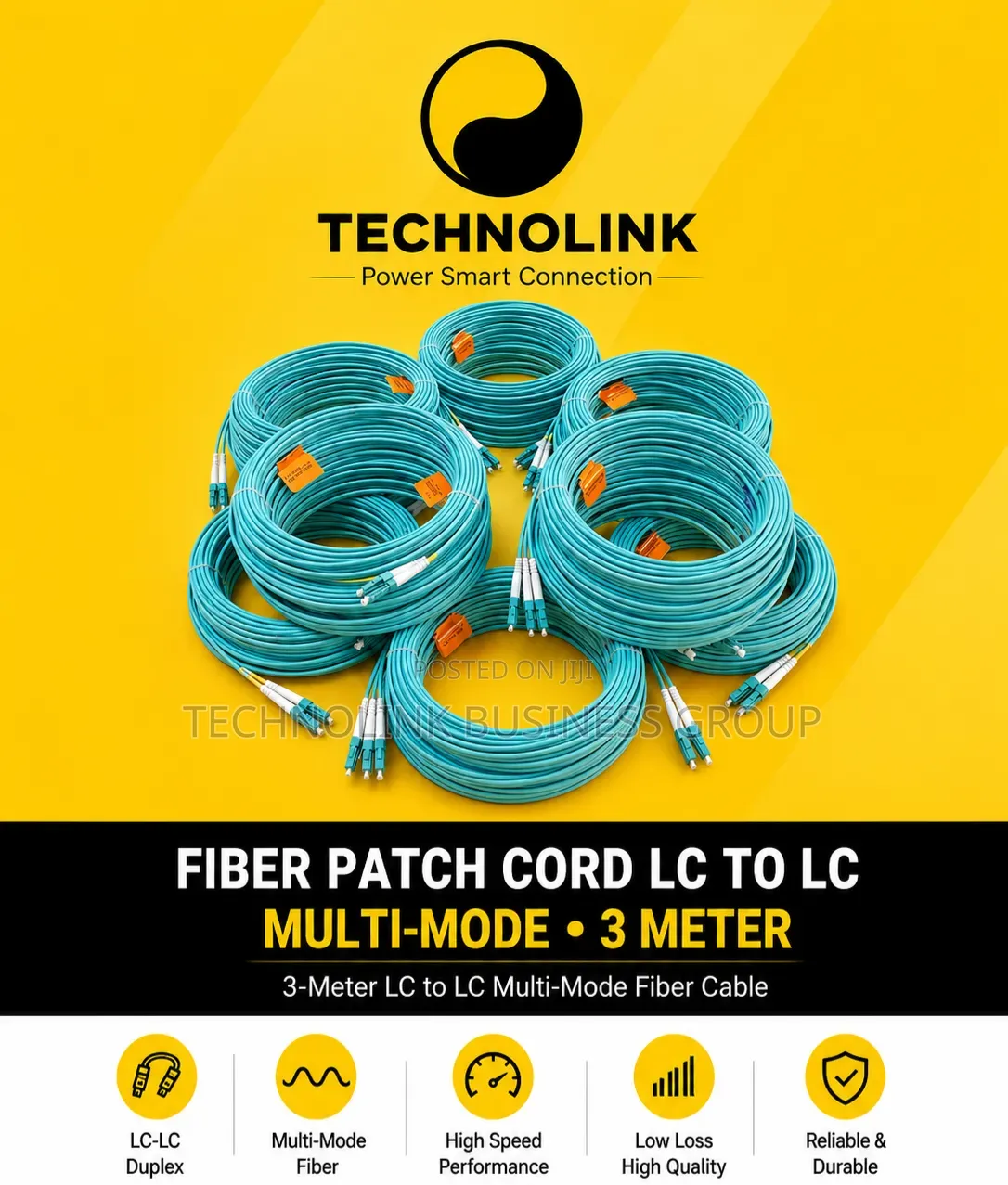 Premium LC-LC Multi-Mode Fiber Patch Cord – 3 Meter