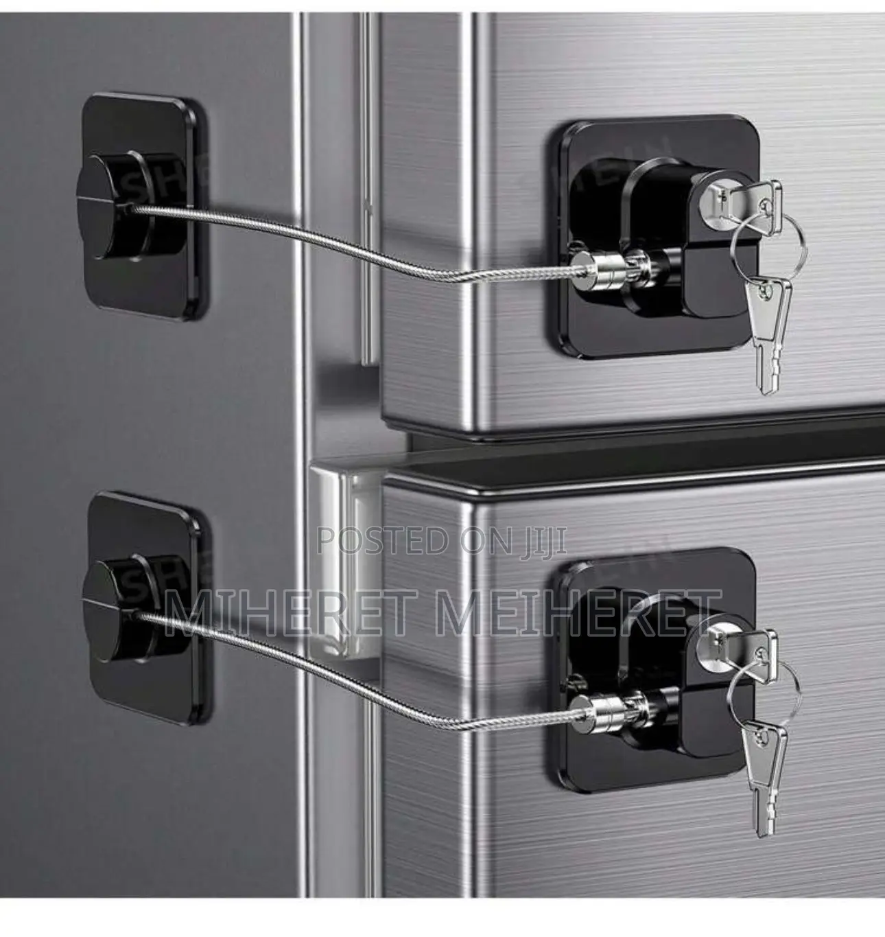 Refrigerator Drawer Locks, Safety Locks, With Adhesive for Installati