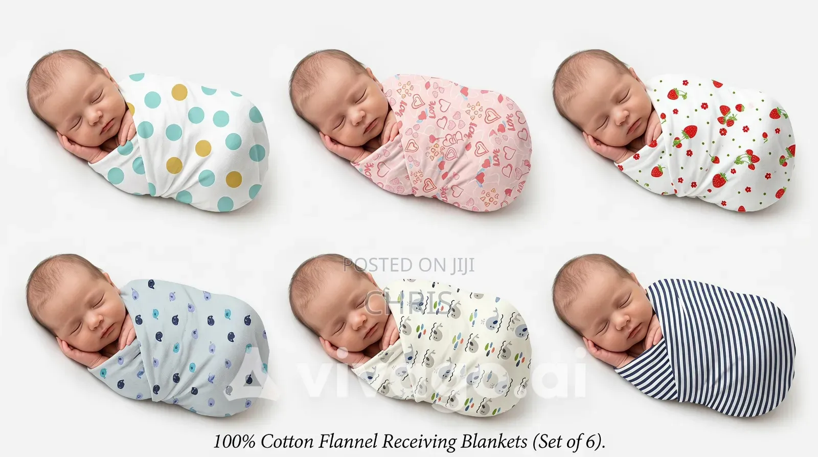 Newborn Receiving Blankets – Soft Baby Swaddle Wrap Set