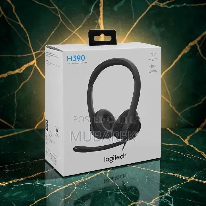 Logitech H390 Computer Headset, Black, Retail Packaging