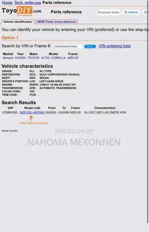 Toyota Corolla 2003 Gold