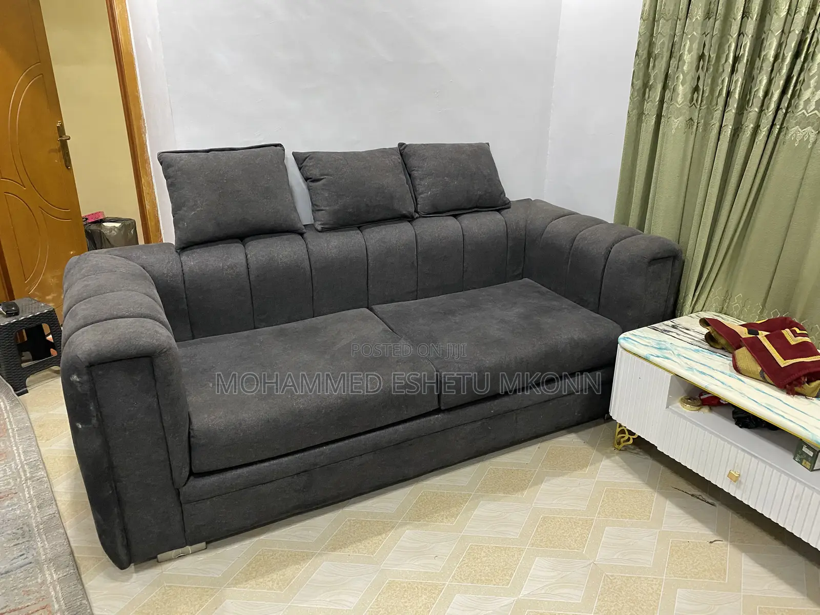 Blue Black Sofa