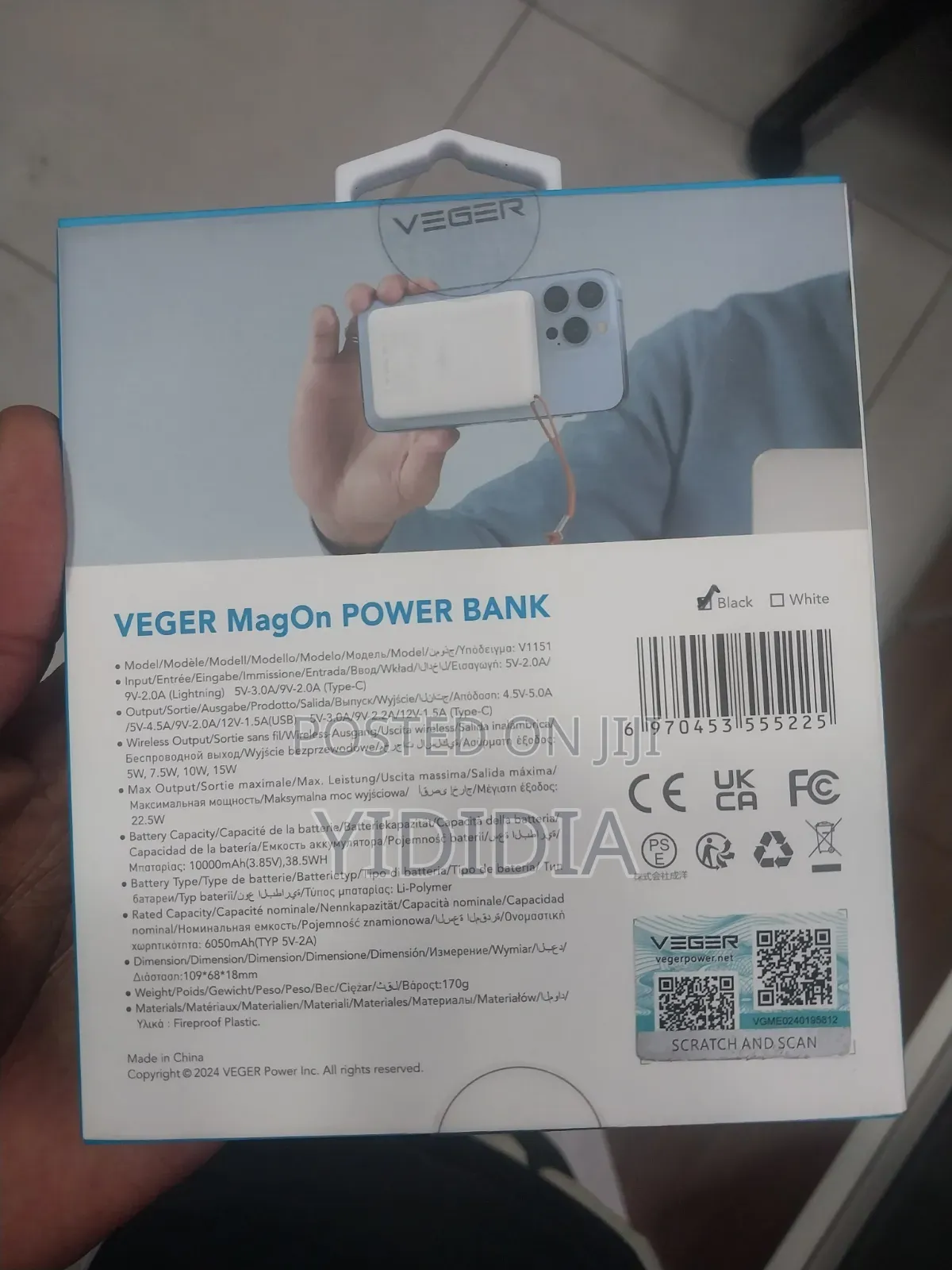 VEGER MagOn 10,000mAh Magnetic Power Bank (22.5W Fast Charge)