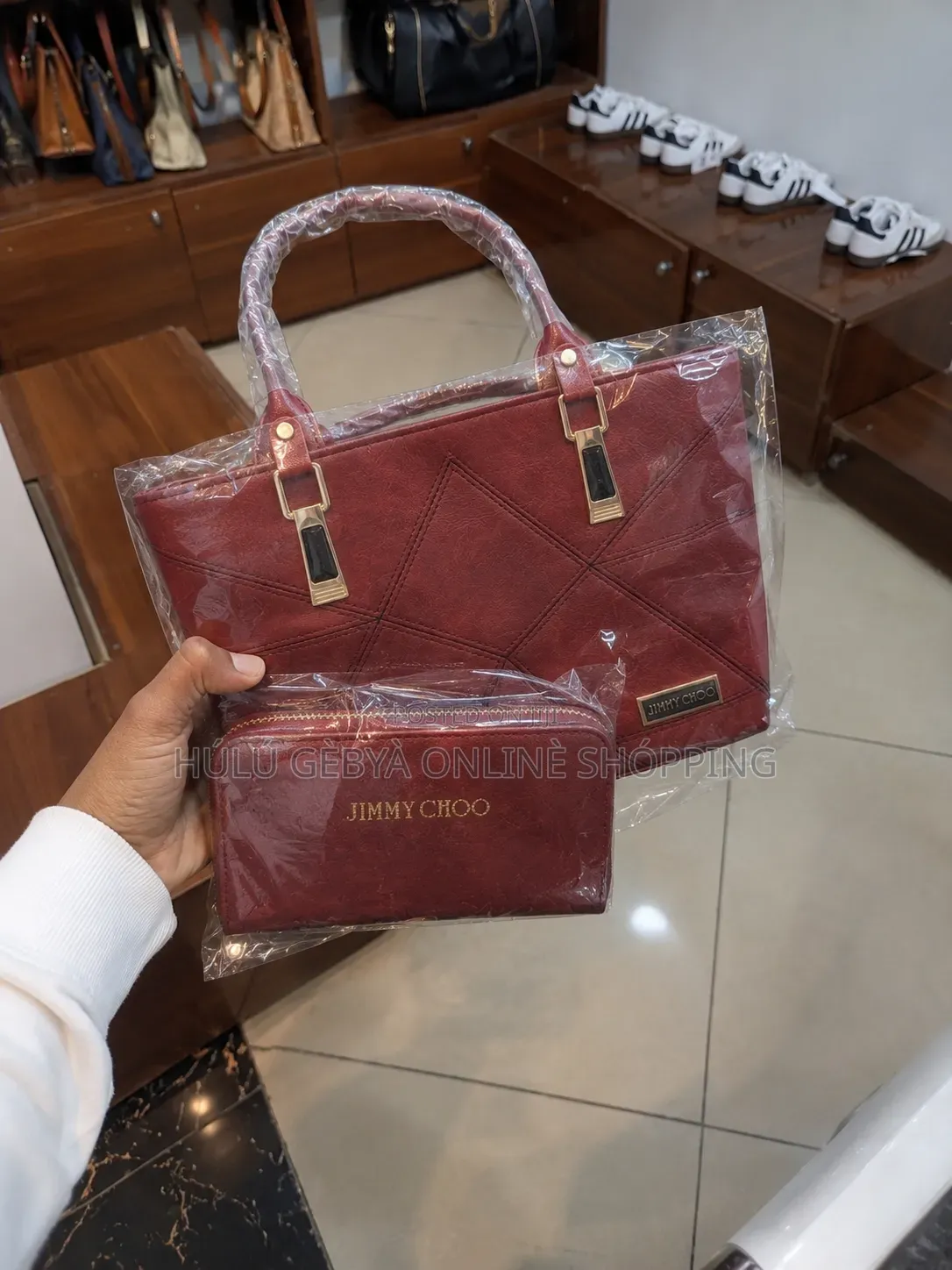Shoulder Burgundy Bag for Women 7in 1