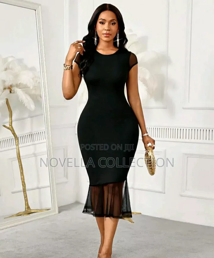 Lady Elegant Mesh Patchwork Fitted Summer Dress