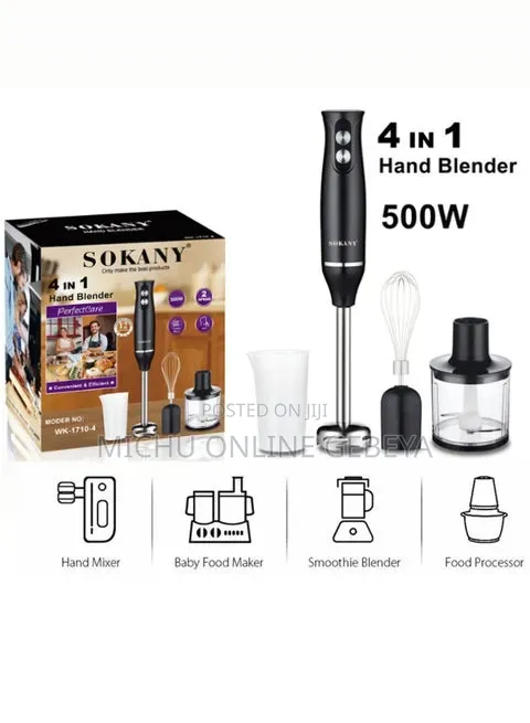 SOKANY 4 IN 1 HAND BLENDER/ Free Delivery