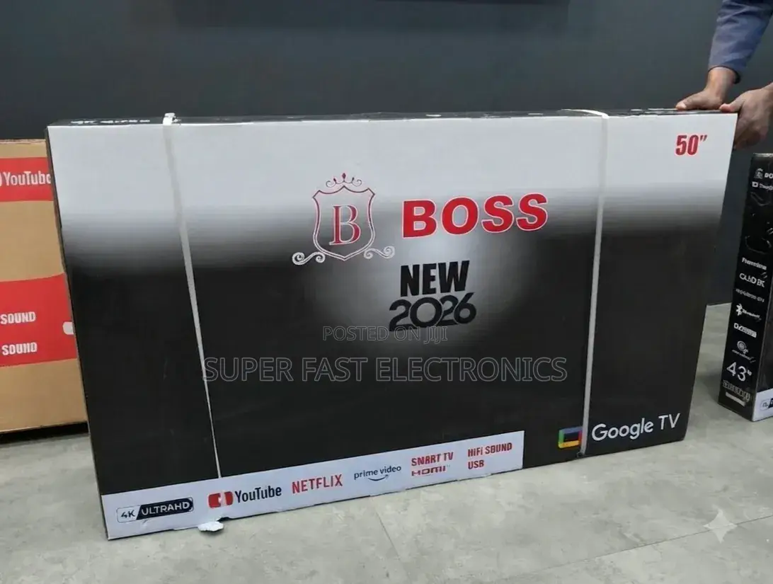 BOSS 50 Inch TV UHD Google Smart TV (2026 Model) – Frameless QLED