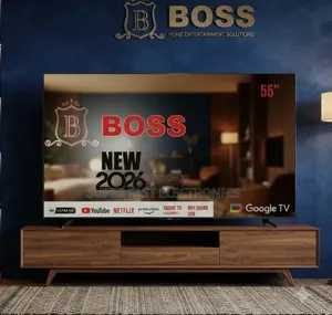BOSS 55 Inch TV UHD Google Smart TV (2026 Model) – Frameless QLED