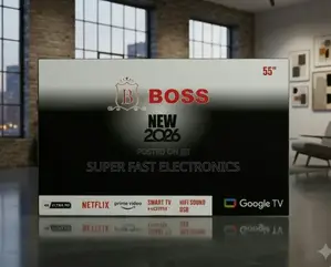 BOSS 55 Inch TV UHD Google Smart TV (2026 Model) – Frameless QLED