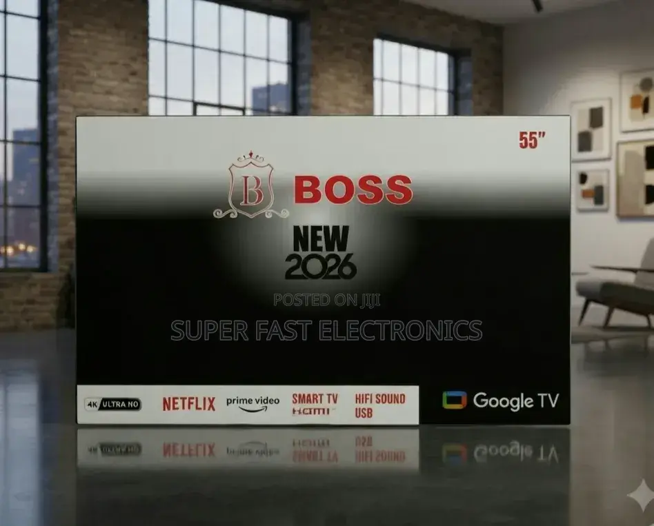 BOSS 55 Inch TV UHD Google Smart TV (2026 Model) – Frameless QLED