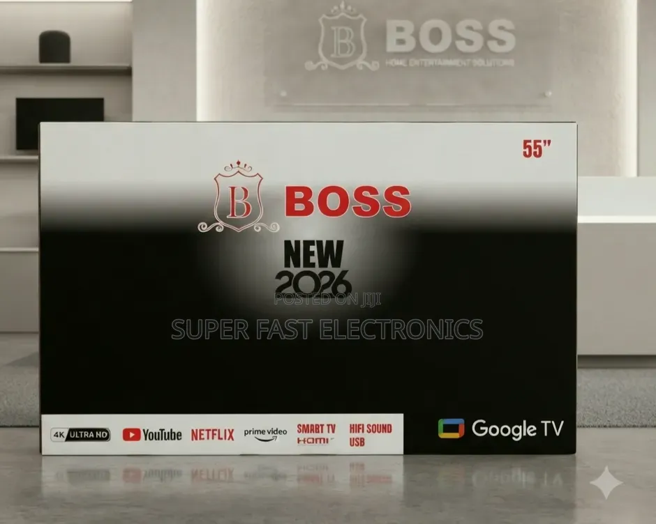BOSS TV 55 Inch UHD Google Smart TV (2026 Model).