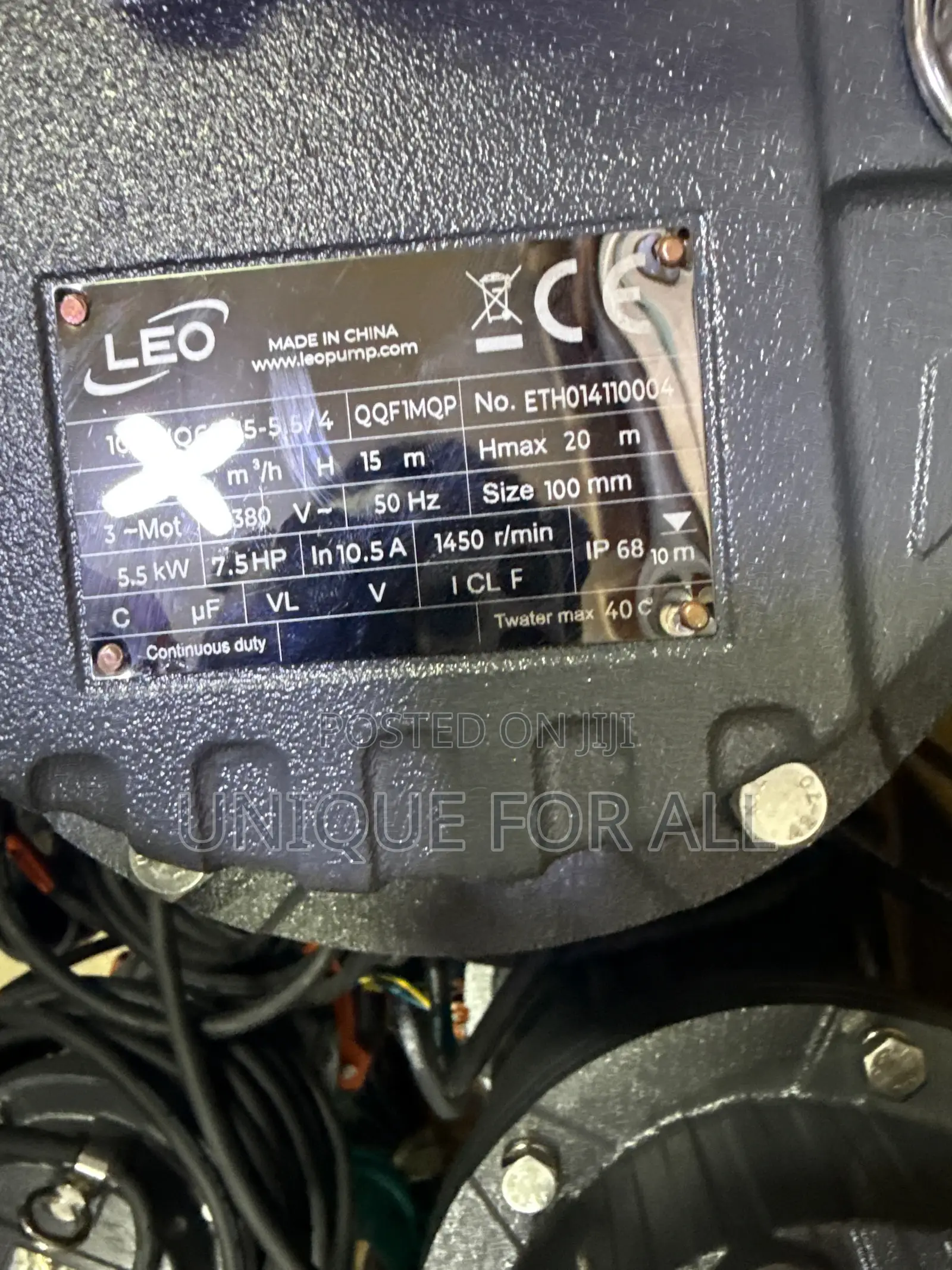 Leo Sewage Pump 7.5hp(5.5kw)