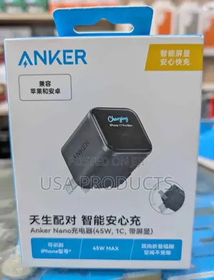 Anker 45w Smart Fast Charger With Phone Brand Disply