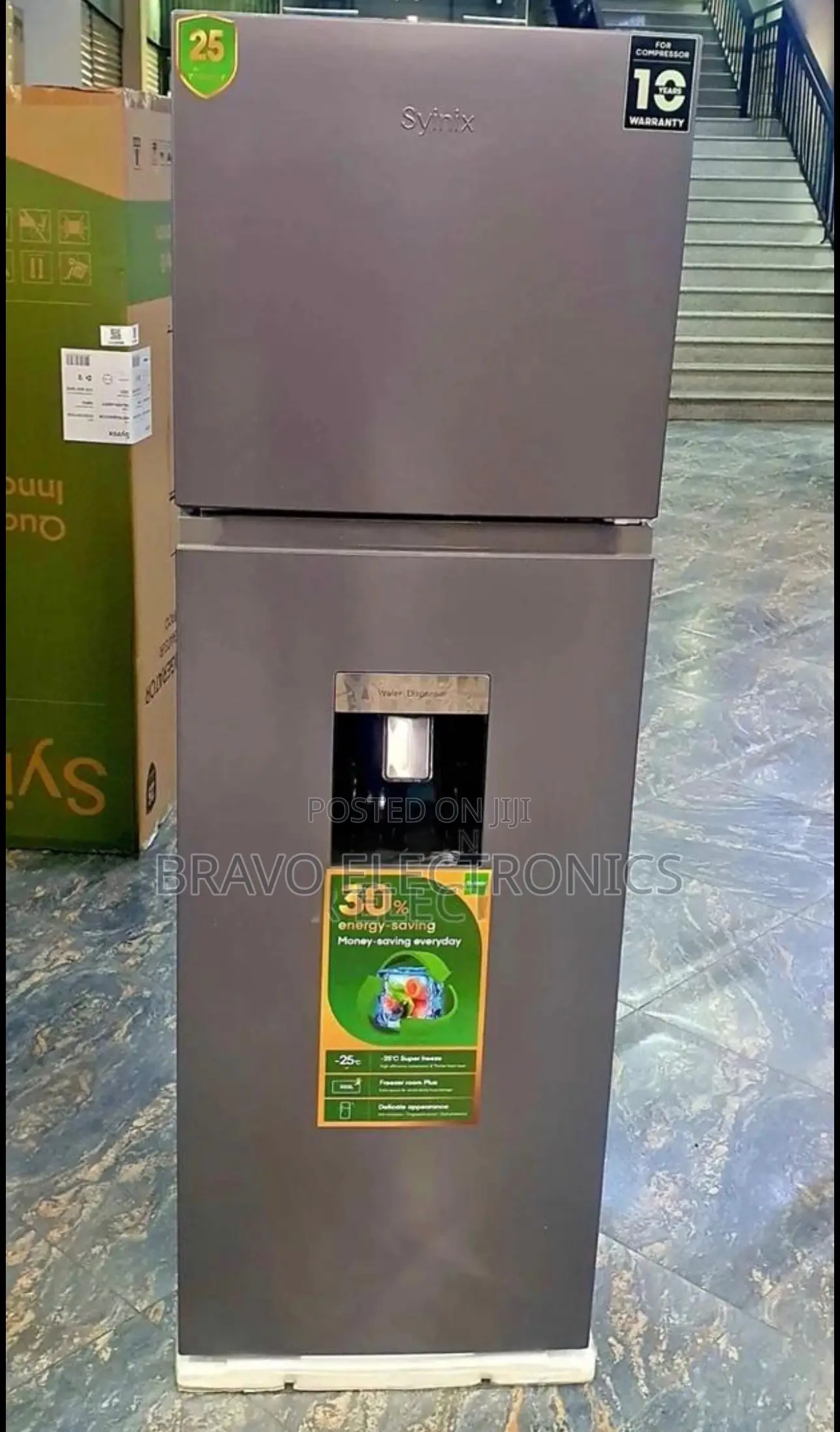 Syinix 257L Refrigerator – Full Fan Cooling With Water Dispenser