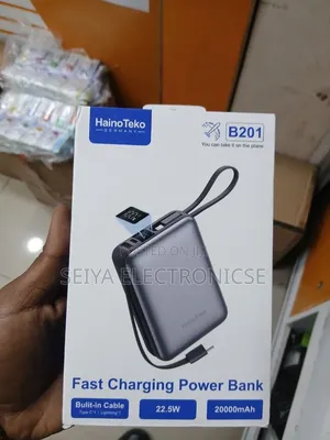 HainoTeko B201 Fast Charging Power Bank With a 20,000mAh Capacity.