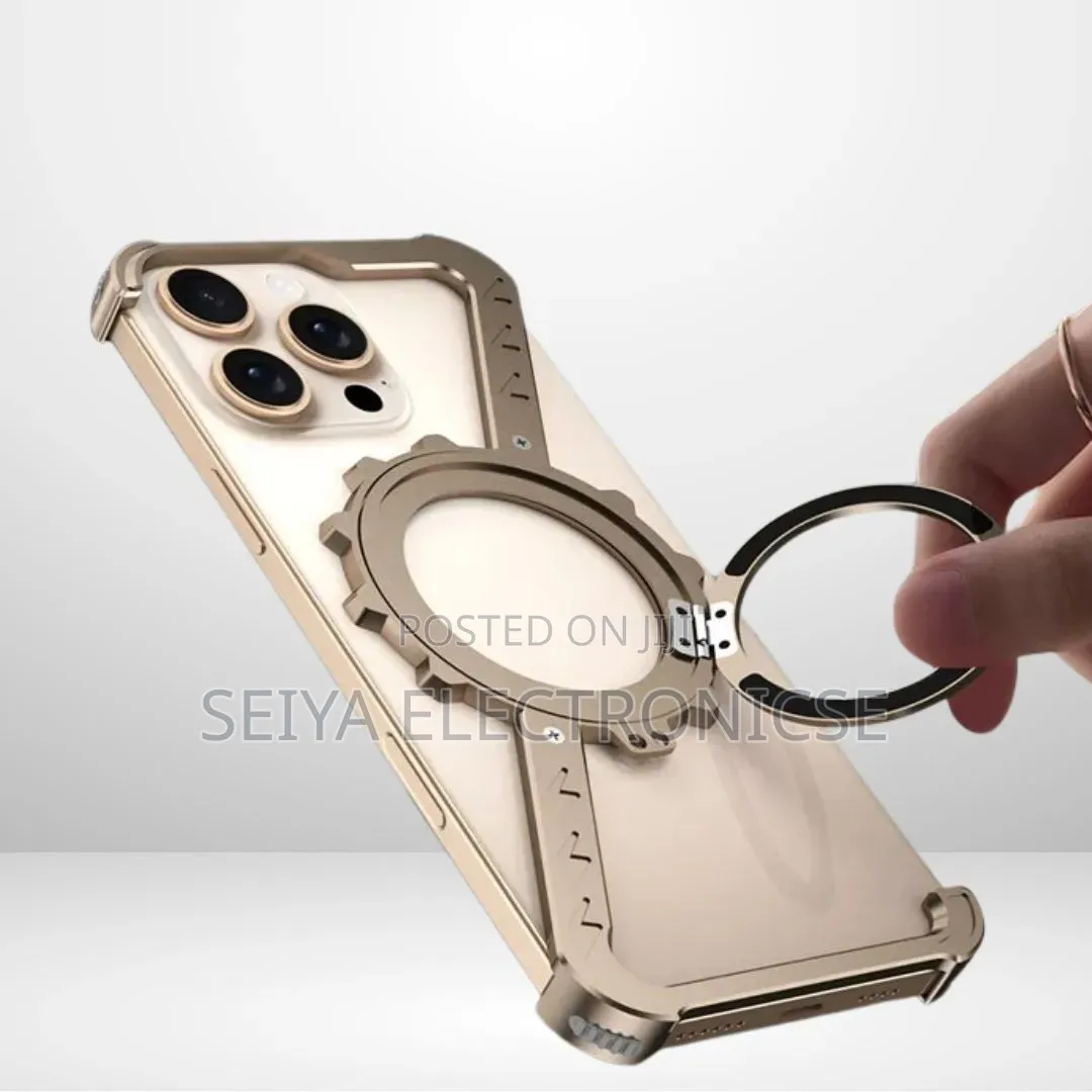 Z-Shaped Aluminum Phone Case 360° Rotating Magnetic Gear Stand